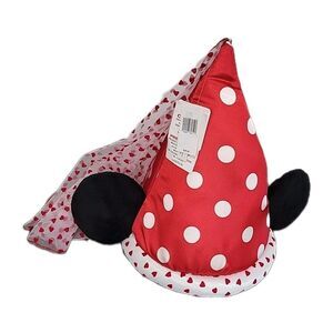 Disney Parks Princess Minnie Mouse Ears Red Princess Hat Hearts and Veil NWT
